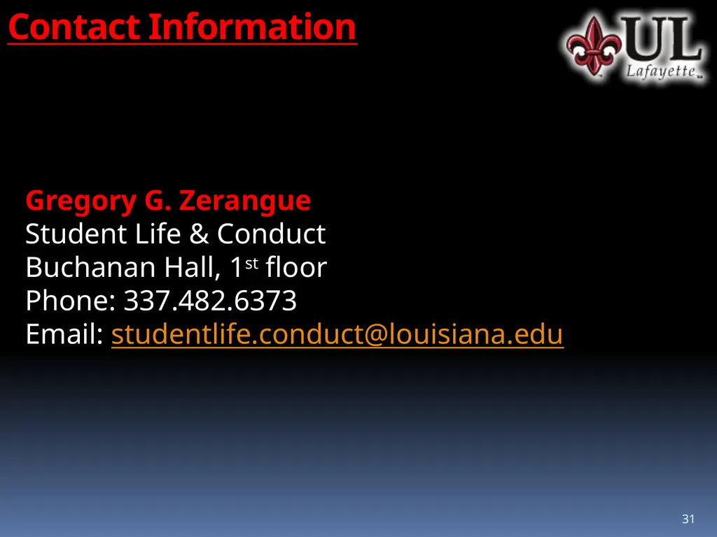 1 1 Policies and Guidelines Regarding Classroom - slide 31 of 31