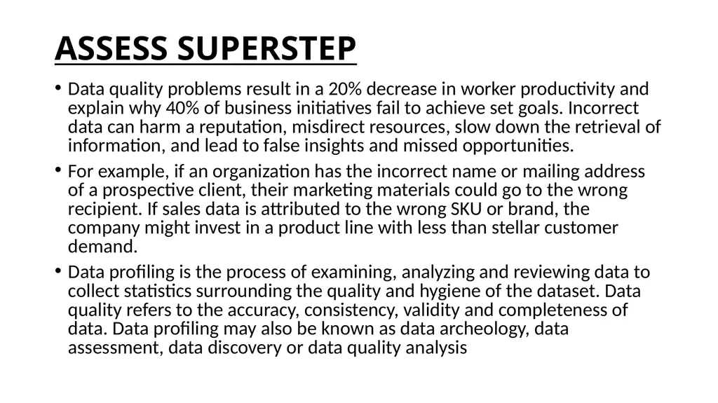 ASSESS SUPERSTEP Unit IV ASSESS SUPERSTEP Data - slide 2 of 10