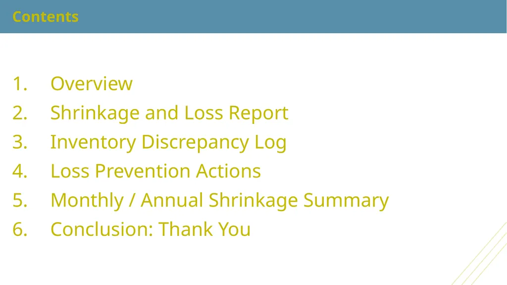 Retail Inventory Shrinkage and Loss Prevention - slide 2 of 9