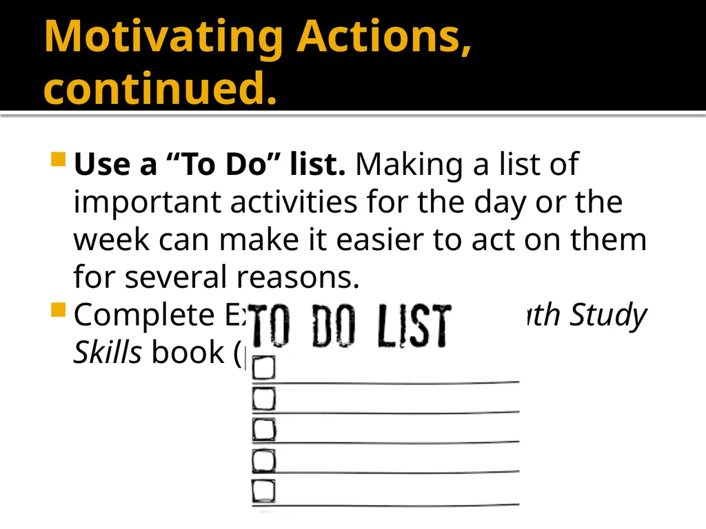 Motivation and Achieving Goals Math Study Skills, - slide 14 of 22