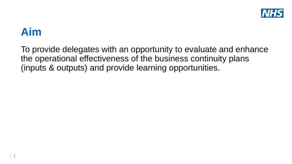 Business Continuity Exercise – Information - slide 4 of 16