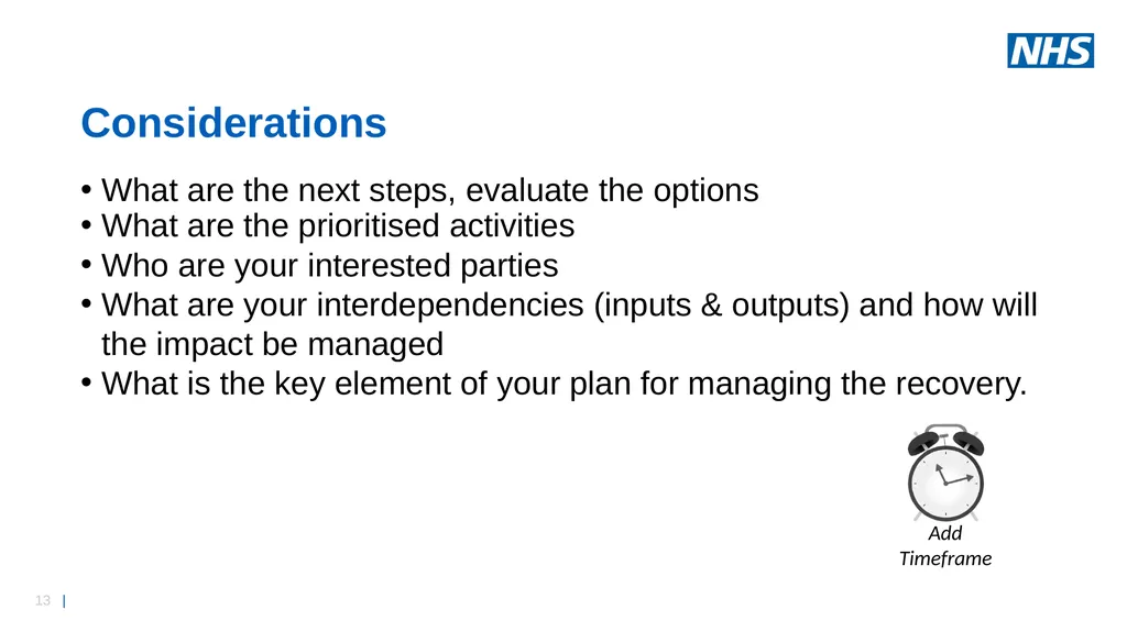 Business Continuity Exercise – Information - slide 13 of 16
