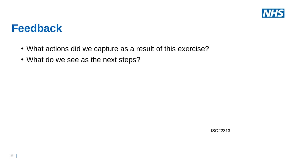 Business Continuity Exercise – Information - slide 15 of 16