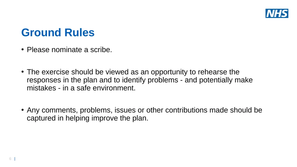Business Continuity Exercise – Information - slide 6 of 16