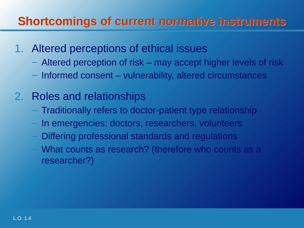 Learning Objective 1.4 Identify the shortcomings - slide 8 of 14