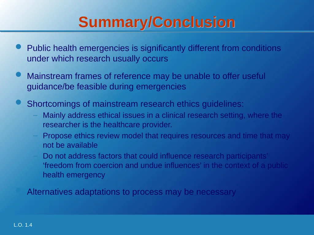 Learning Objective 1.4 Identify the shortcomings - slide 12 of 14
