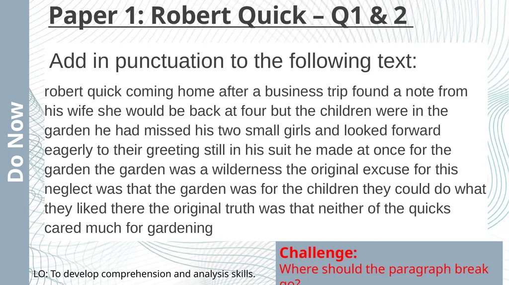 Paper 1: Robert Quick – Q1 & 2 Add in - slide 1 of 29