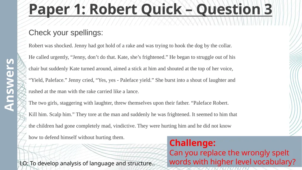 Paper 1: Robert Quick – Q1 & 2 Add in - slide 14 of 29