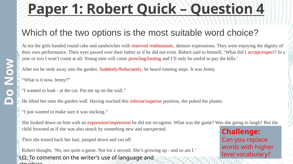 Paper 1: Robert Quick – Q1 & 2 Add in - slide 19 of 29