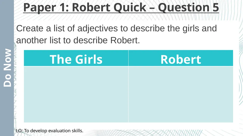 Paper 1: Robert Quick – Q1 & 2 Add in - slide 25 of 29