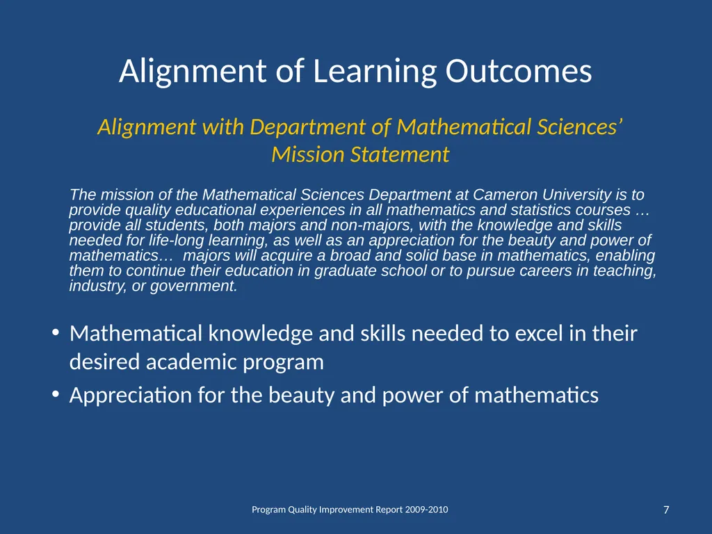 Department of Mathematical Sciences School of - slide 7 of 29