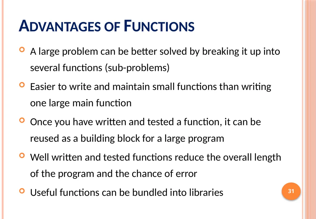 ICS103: Programming in C Top-Down Design with - slide 31 of 33