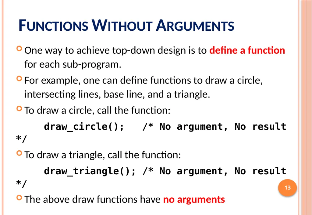 ICS103: Programming in C Top-Down Design with - slide 13 of 33