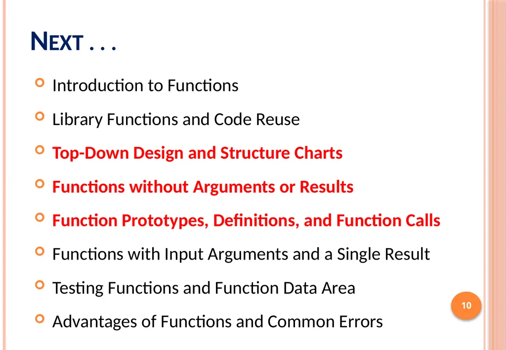 ICS103: Programming in C Top-Down Design with - slide 10 of 33