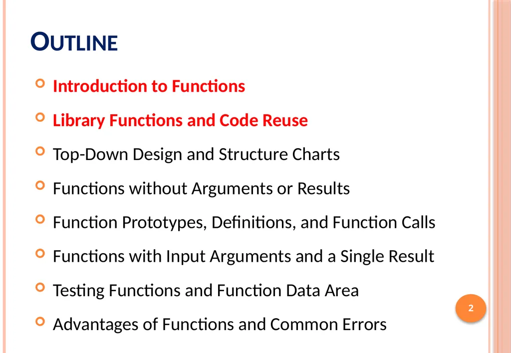 ICS103: Programming in C Top-Down Design with - slide 2 of 33