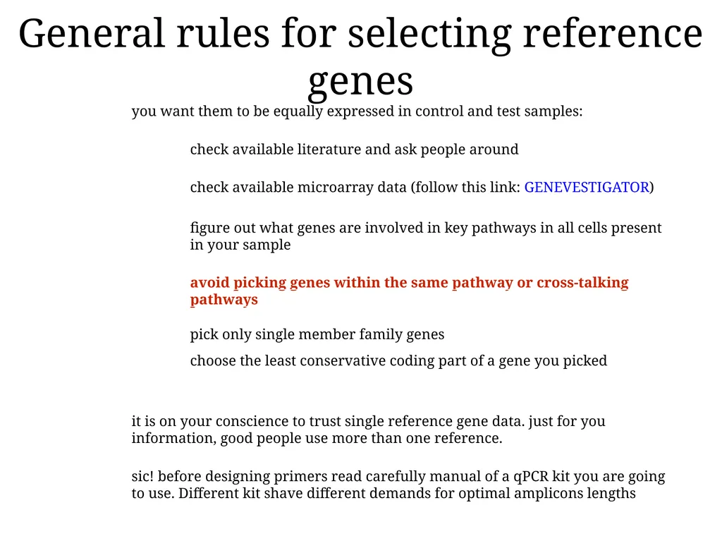 Primer design General rules for selecting GOI It - slide 3 of 18