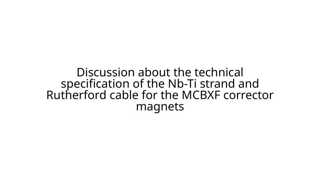 Discussion about the technical specification of - slide 1 of 9