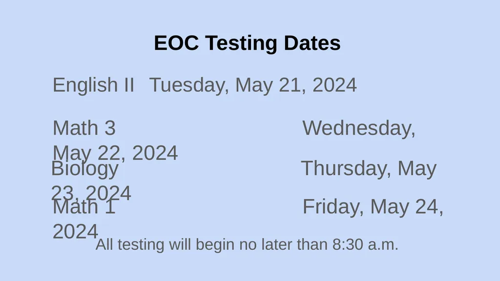 Welcome End of Course Testing and Tutoring EOC - slide 2 of 28