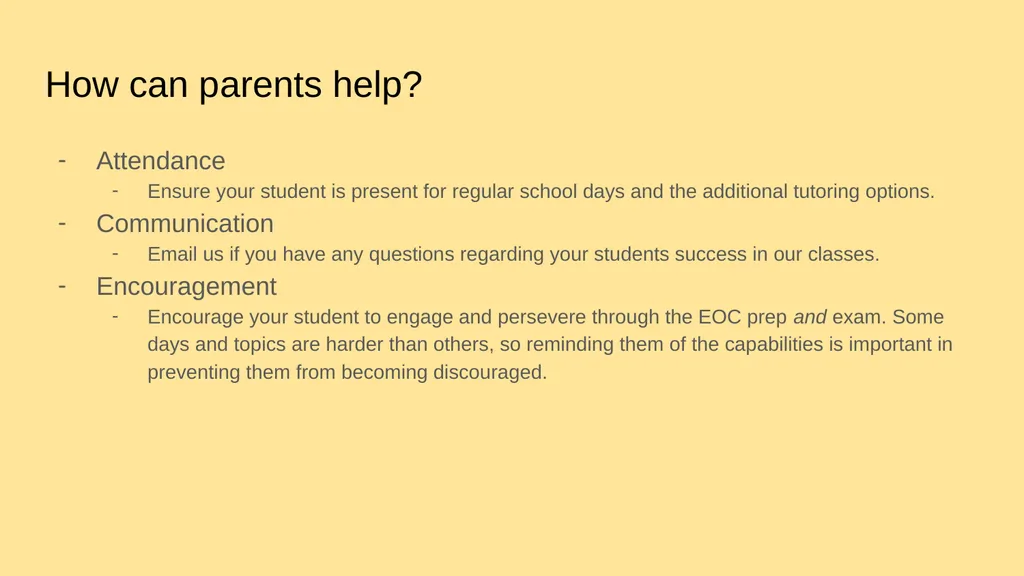 Welcome End of Course Testing and Tutoring EOC - slide 10 of 28