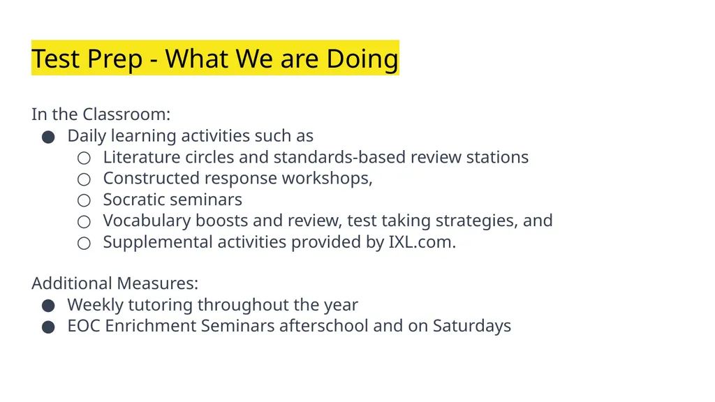 Welcome End of Course Testing and Tutoring EOC - slide 19 of 28