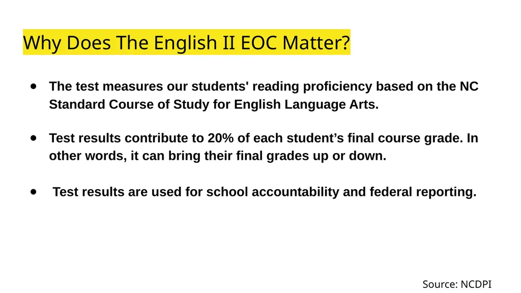 Welcome End of Course Testing and Tutoring EOC - slide 13 of 28