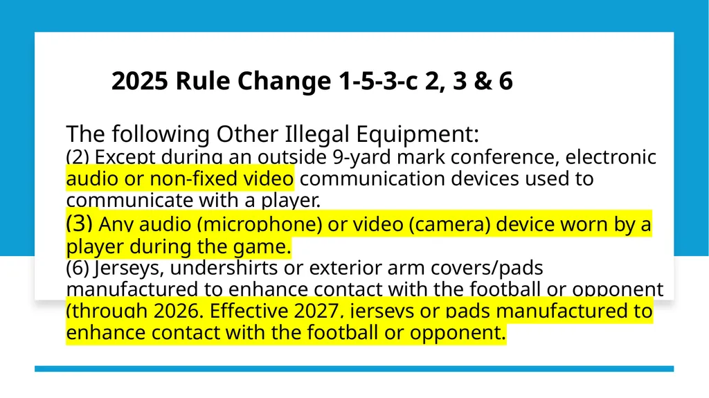 2025 NFHS Football Rule & Editorial Changes Dan - slide 7 of 14