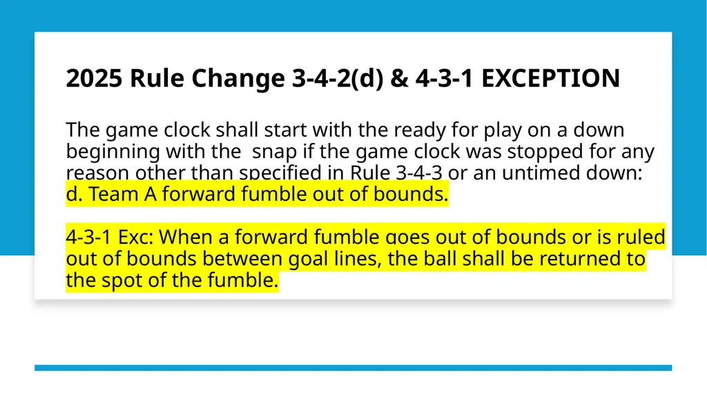 2025 NFHS Football Rule & Editorial Changes Dan - slide 8 of 14