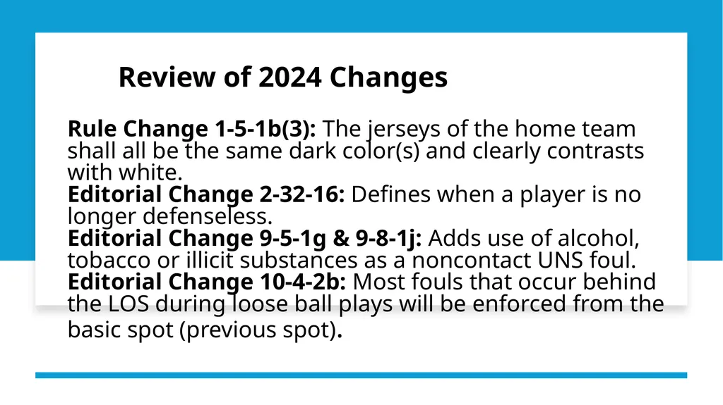 2025 NFHS Football Rule & Editorial Changes Dan - slide 2 of 14