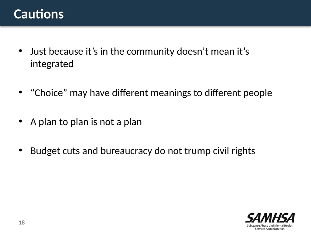 Olmstead Planning – Where do we stand? Kevin - slide 18 of 37