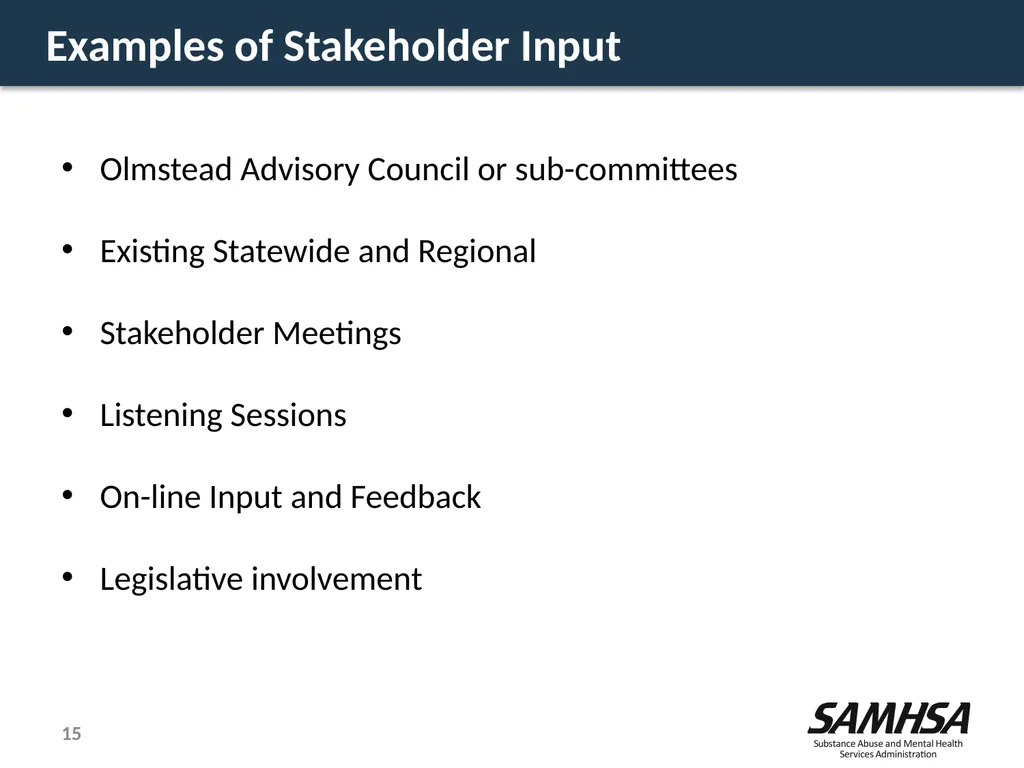 Olmstead Planning – Where do we stand? Kevin - slide 15 of 37