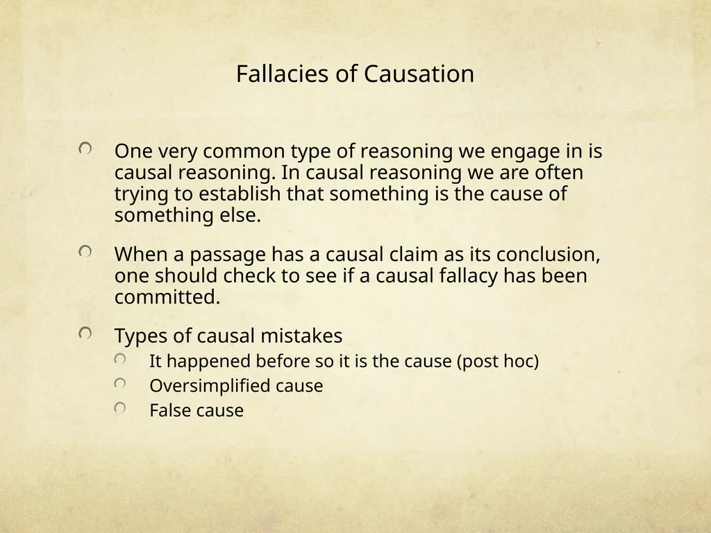 Logic & Critical Reasoning Informal Fallacy Guide - slide 33 of 48