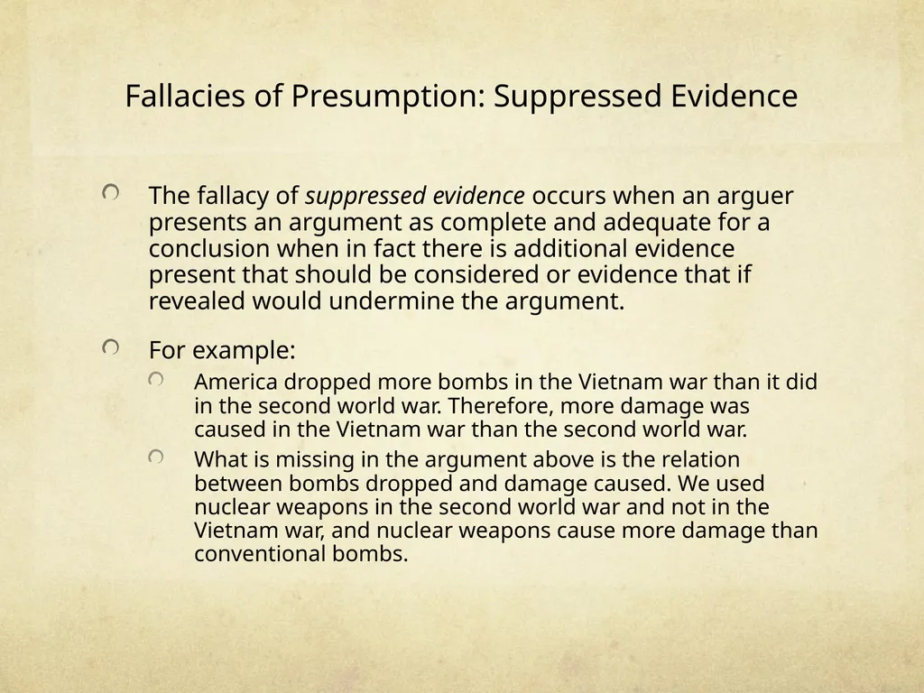 Logic & Critical Reasoning Informal Fallacy Guide - slide 42 of 48