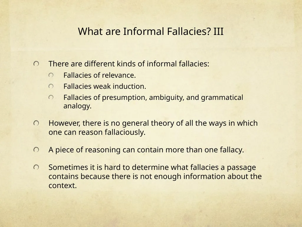 Logic & Critical Reasoning Informal Fallacy Guide - slide 9 of 48