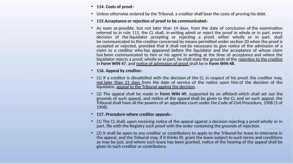 COMPANIES (WINDING UP) RULES, 2020 AN OVERVIEW - slide 29 of 110