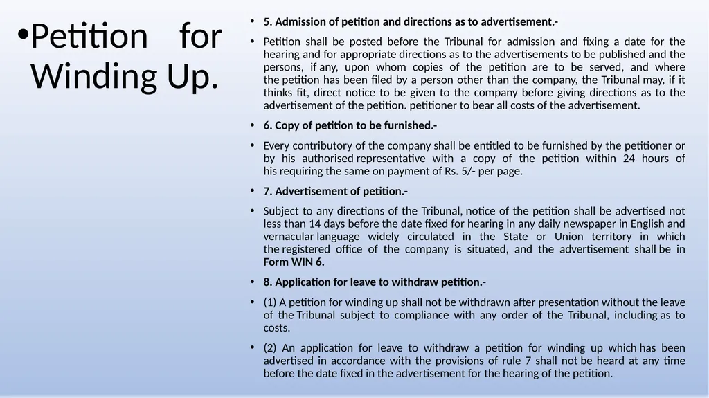 COMPANIES (WINDING UP) RULES, 2020 AN OVERVIEW - slide 6 of 110
