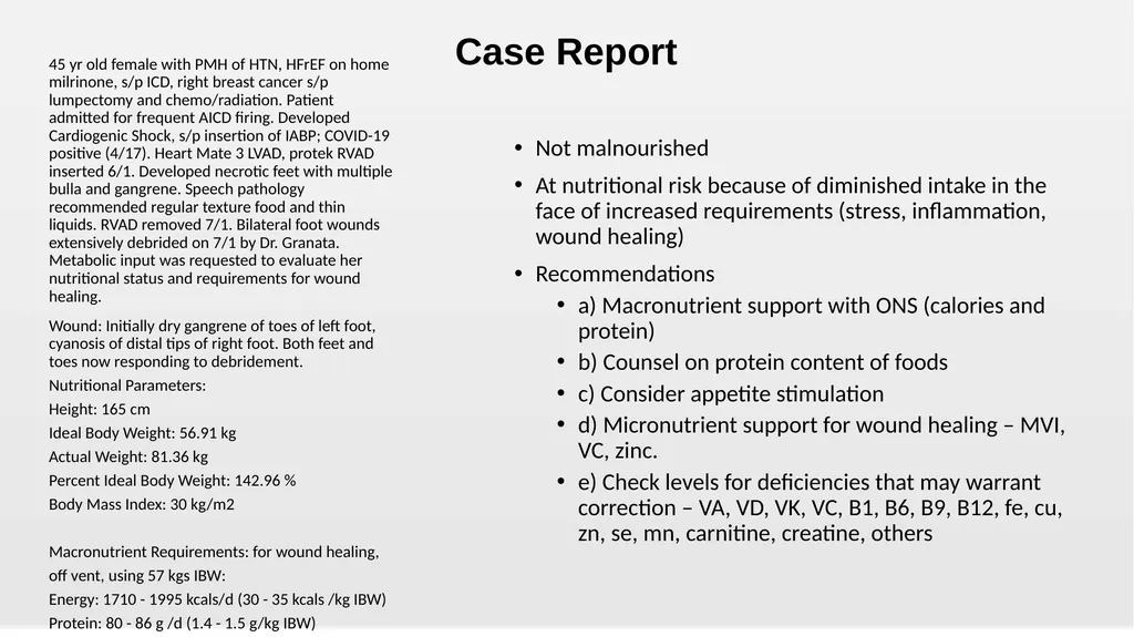 Nutrition and Wound Healing Wednesday, October 2, - slide 8 of 19
