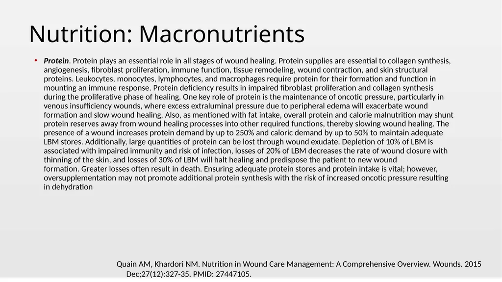 Nutrition and Wound Healing Wednesday, October 2, - slide 14 of 19