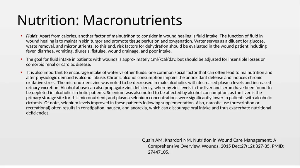 Nutrition and Wound Healing Wednesday, October 2, - slide 15 of 19