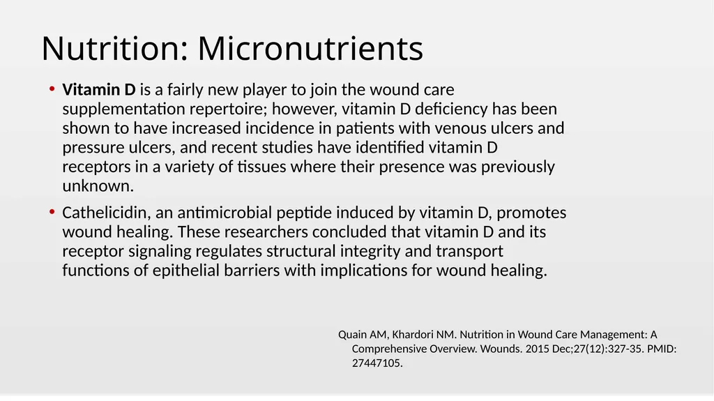 Nutrition and Wound Healing Wednesday, October 2, - slide 18 of 19