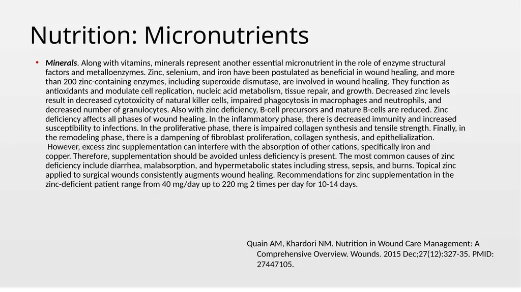 Nutrition and Wound Healing Wednesday, October 2, - slide 19 of 19