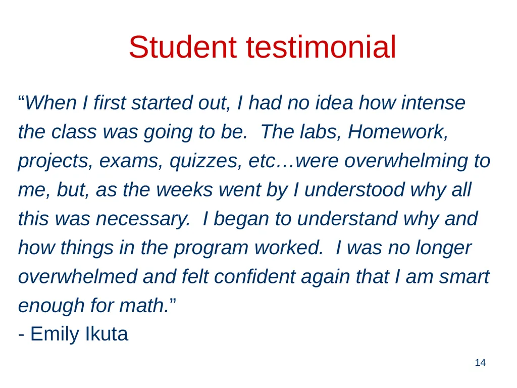 Math Performance Success Diane Mathios - slide 14 of 34
