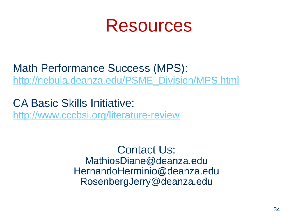 Math Performance Success Diane Mathios - slide 34 of 34