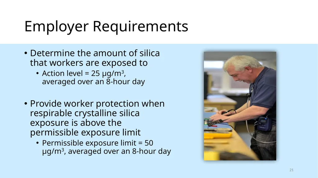 Respirable Crystalline Silica Employee Safety - slide 21 of 31