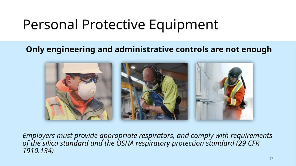 Respirable Crystalline Silica Employee Safety - slide 17 of 31