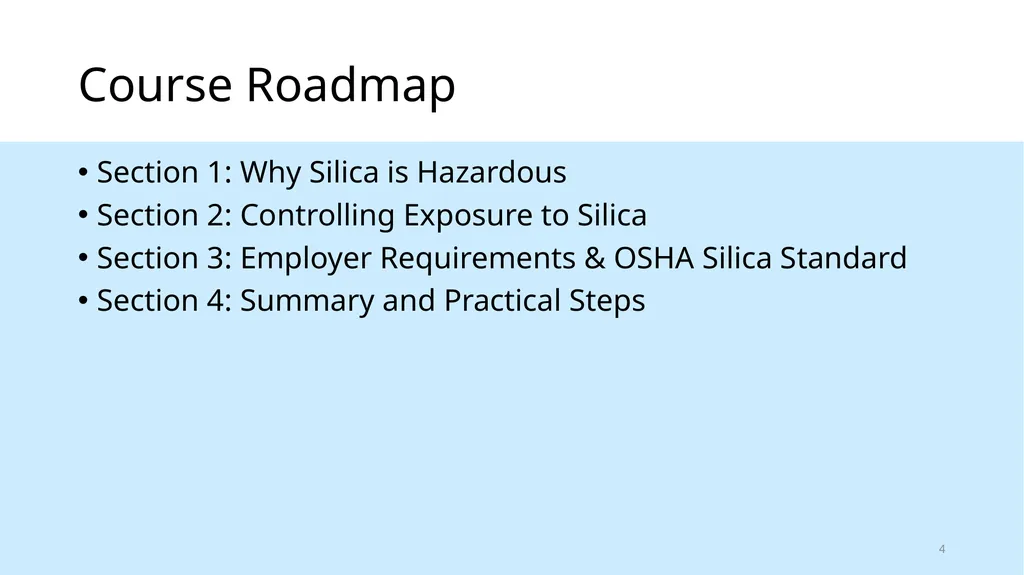 Respirable Crystalline Silica Employee Safety - slide 4 of 31