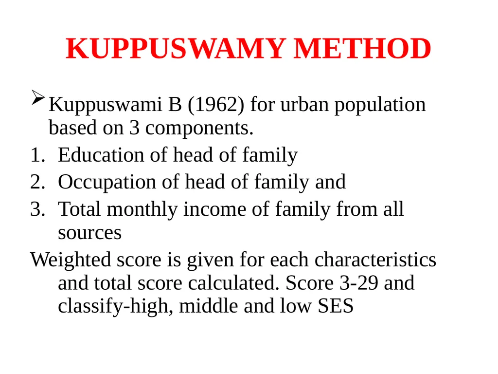 SOCIOECONOMIC STATUS INTRODUCTION Three variables - slide 8 of 33