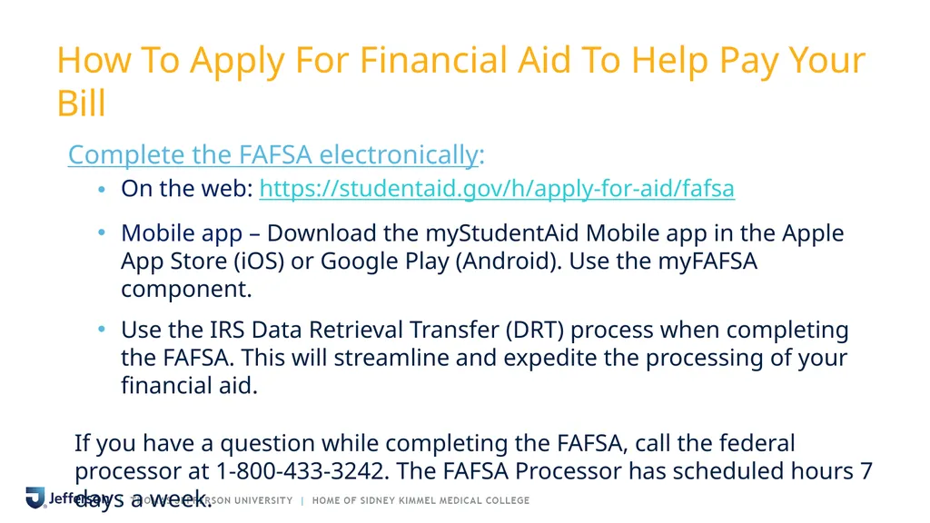 PAYING YOUR BILL AT THOMAS JEFFERSON UNIVERSITY - slide 20 of 26