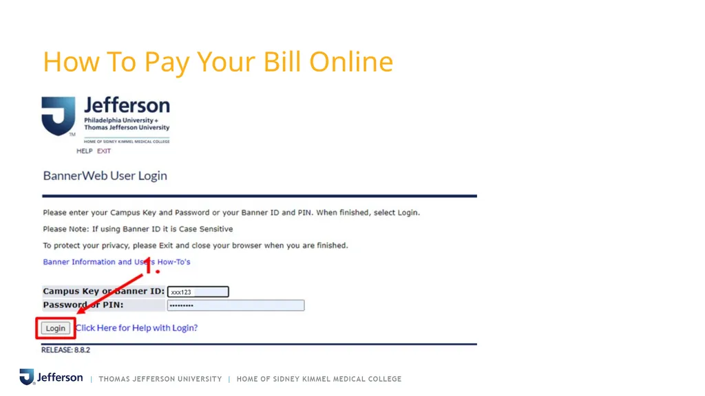 PAYING YOUR BILL AT THOMAS JEFFERSON UNIVERSITY - slide 4 of 26