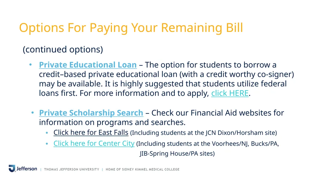 PAYING YOUR BILL AT THOMAS JEFFERSON UNIVERSITY - slide 22 of 26