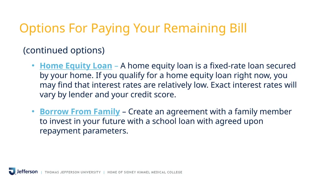 PAYING YOUR BILL AT THOMAS JEFFERSON UNIVERSITY - slide 23 of 26
